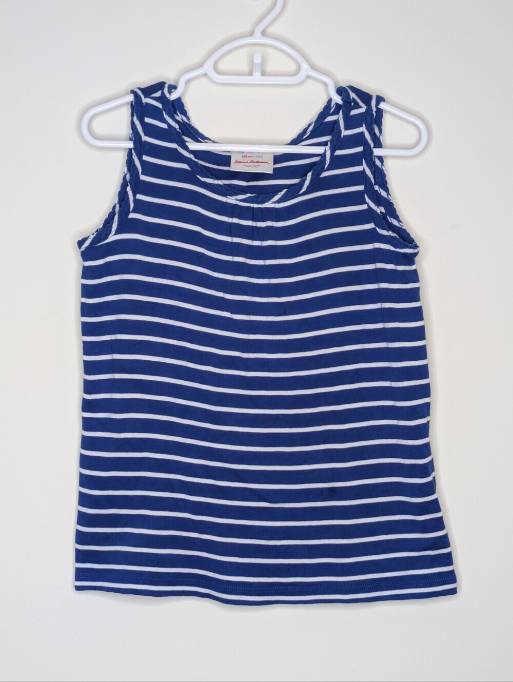 Hanna Andersson Blue Stripe Sleeveless Shirt 130 8
